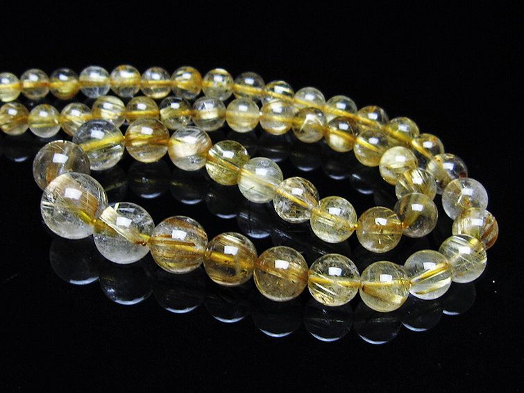 ゴールドタイチンルチル ネックレス 11mm [T162-698] 3枚目