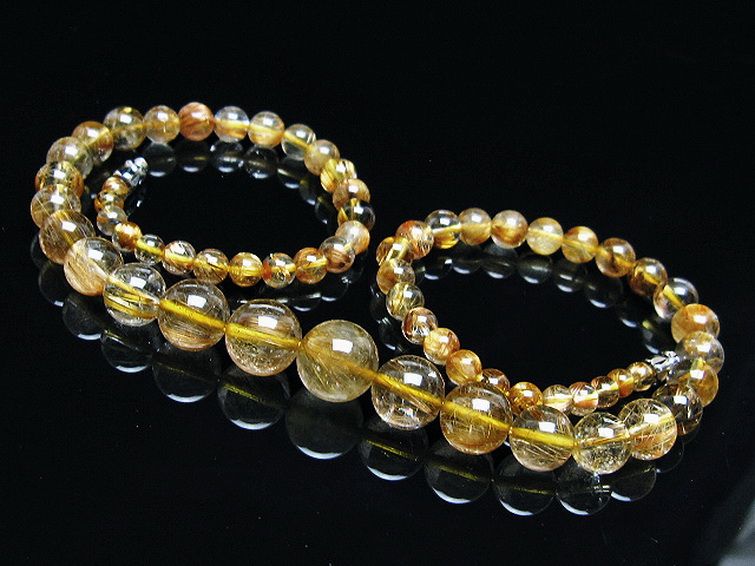 ゴールドタイチンルチル ネックレス 11mm [t162-712] 1枚目