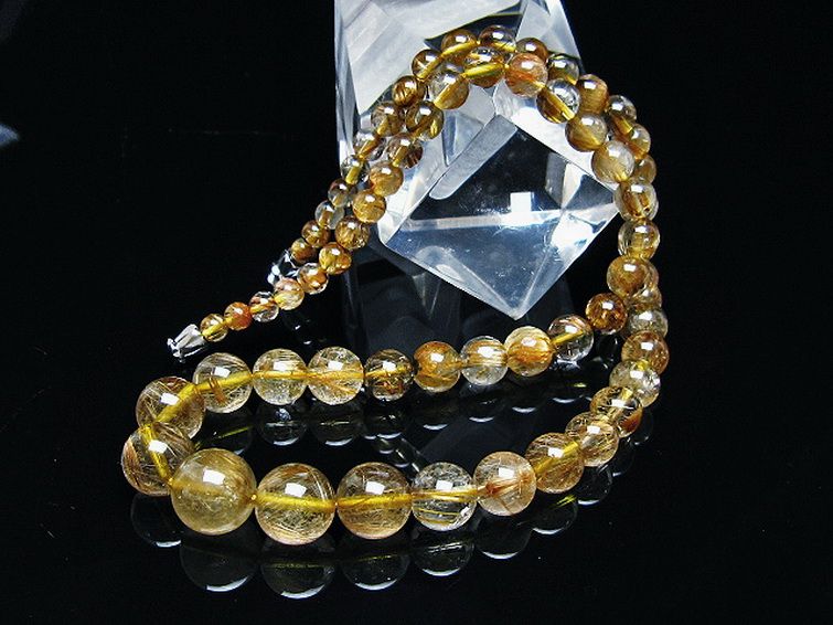 ゴールドタイチンルチル ネックレス 11mm [t162-712] 2枚目