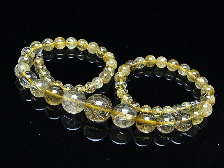 ゴールドタイチンルチル ネックレス 14mm [T162-713] 1枚目