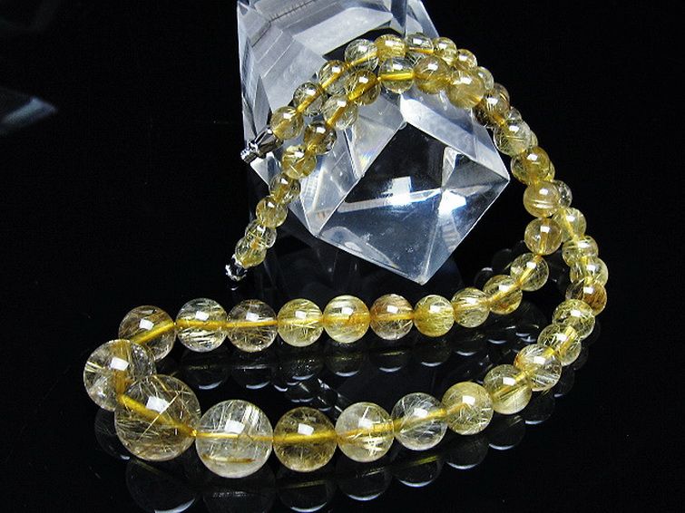 ゴールドタイチンルチル ネックレス 14mm [T162-713] 2枚目