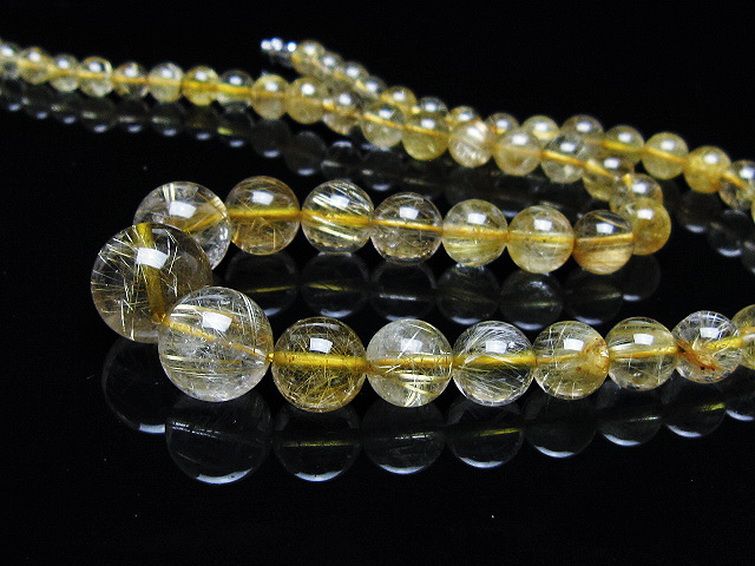 ゴールドタイチンルチル ネックレス 14mm [T162-713] 3枚目