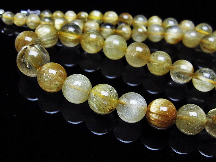 ゴールドタイチンルチル ネックレス 10mm [t162-741] 3枚目