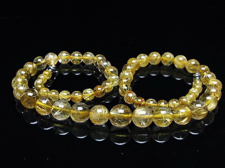 ゴールドタイチンルチル ネックレス 10mm [T162-743] 1枚目