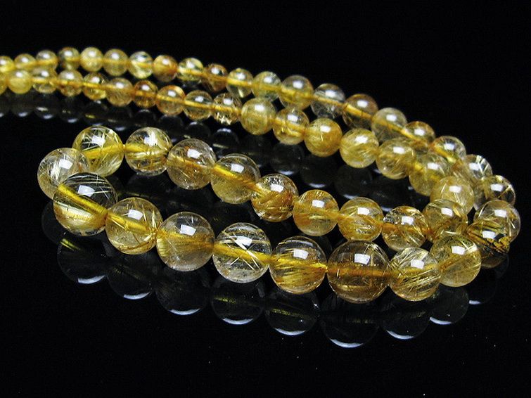 ゴールドタイチンルチル ネックレス 10mm [T162-743] 3枚目