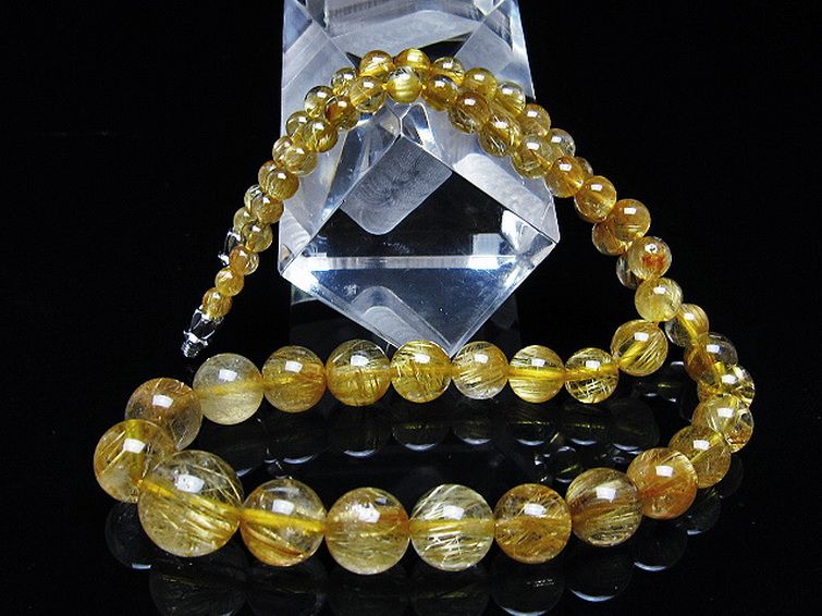 ゴールドタイチンルチル ネックレス 13mm [T162-757] 2枚目