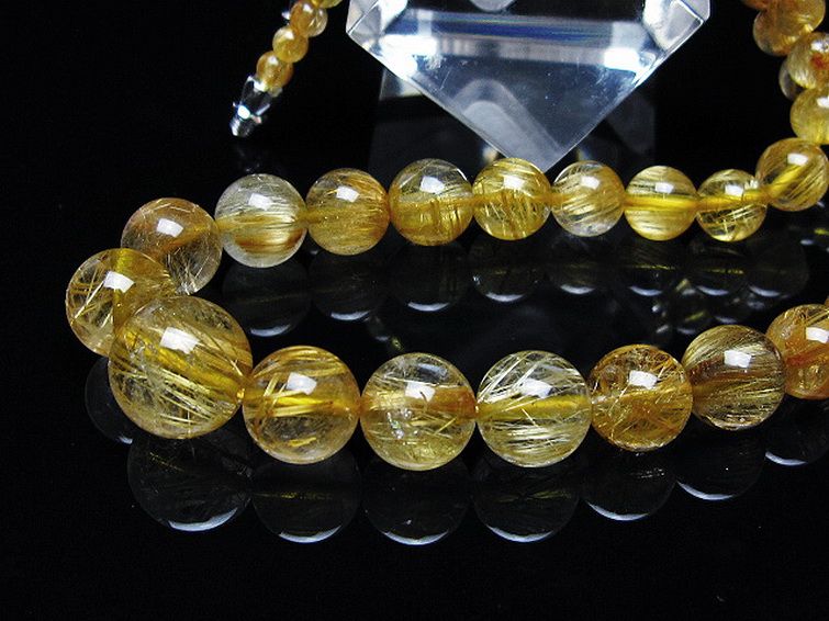 ゴールドタイチンルチル ネックレス 13mm [T162-757] 3枚目