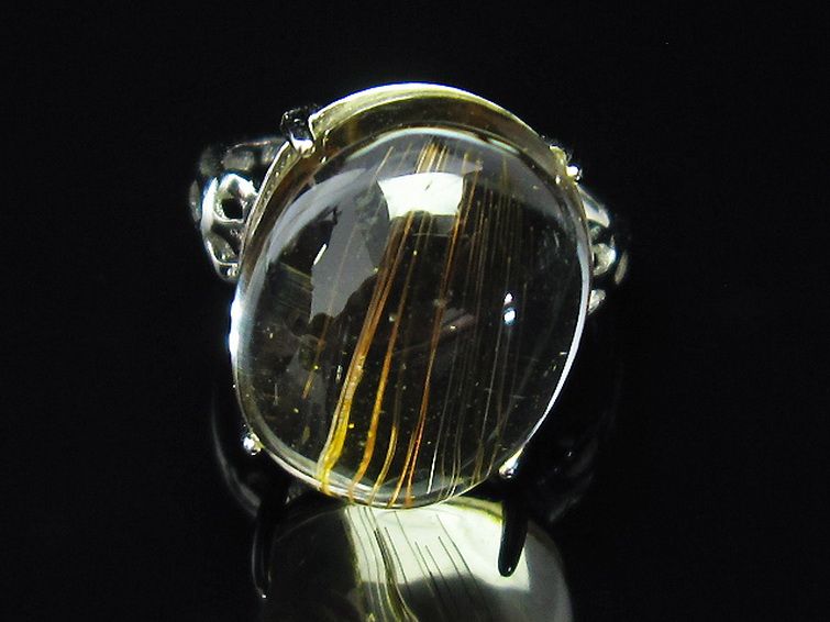 ファイナルグレード金針ルチル水晶 指輪 (15号)[T164-5272] 1枚目