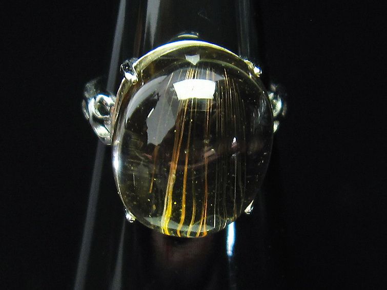ファイナルグレード金針ルチル水晶 指輪 (15号)[T164-5272] 2枚目