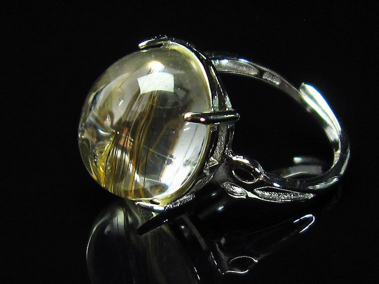 ファイナルグレード金針ルチル水晶 指輪 (15号)[T164-5272] 3枚目