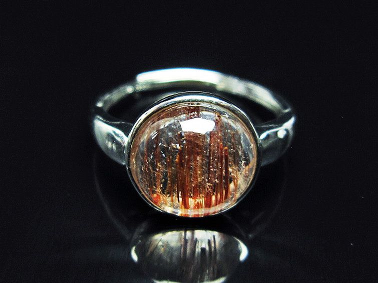 ファイナルグレード金針ルチル水晶 指輪 (15号)[T164-6702] 1枚目