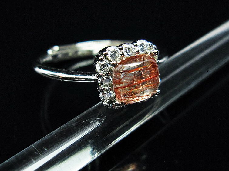 ファイナルグレード金針ルチル水晶 指輪 (16号)[T164-6789] 2枚目