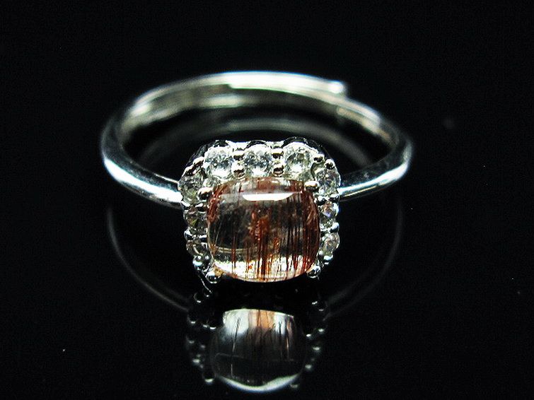 ファイナルグレード金針ルチル水晶 指輪 (16号)[T164-6805] 1枚目