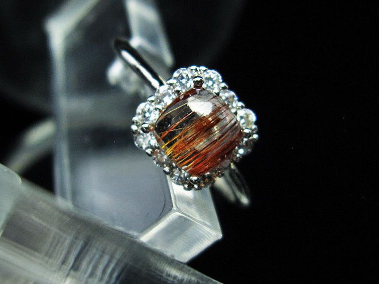 ファイナルグレード金針ルチル水晶 指輪 (16号)[T164-6805] 3枚目