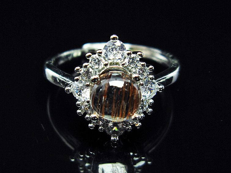 ファイナルグレード金針ルチル水晶 指輪 (21号)[T164-6870] 1枚目