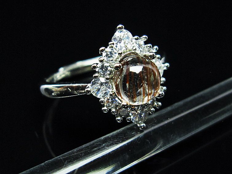 ファイナルグレード金針ルチル水晶 指輪 (21号)[T164-6870] 2枚目