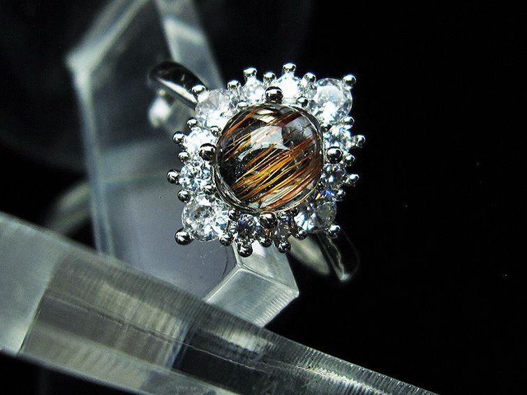 ファイナルグレード金針ルチル水晶 指輪 (21号)[T164-6870] 3枚目