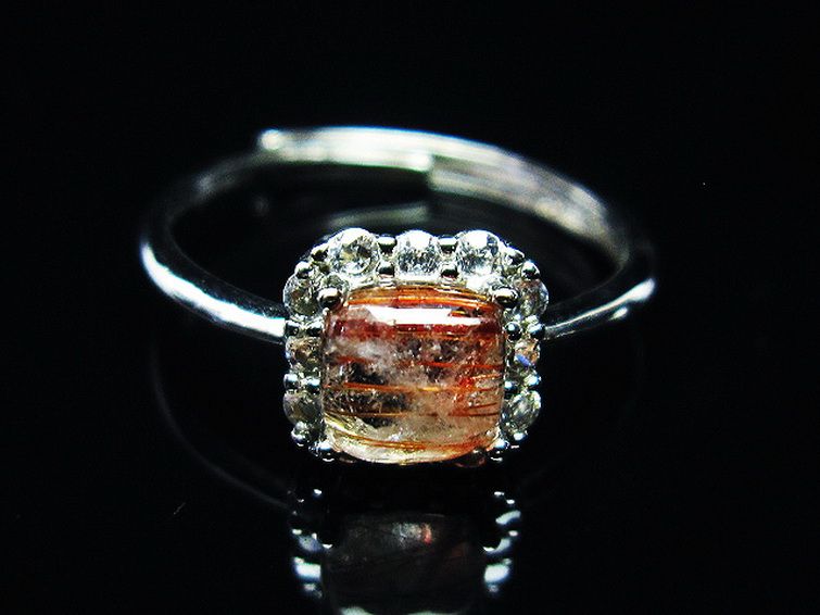 ファイナルグレード金針ルチル水晶 指輪 (16号)[T164-7023] 1枚目