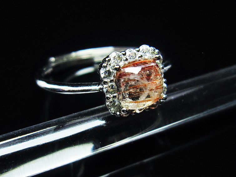 ファイナルグレード金針ルチル水晶 指輪 (16号)[T164-7023] 3枚目