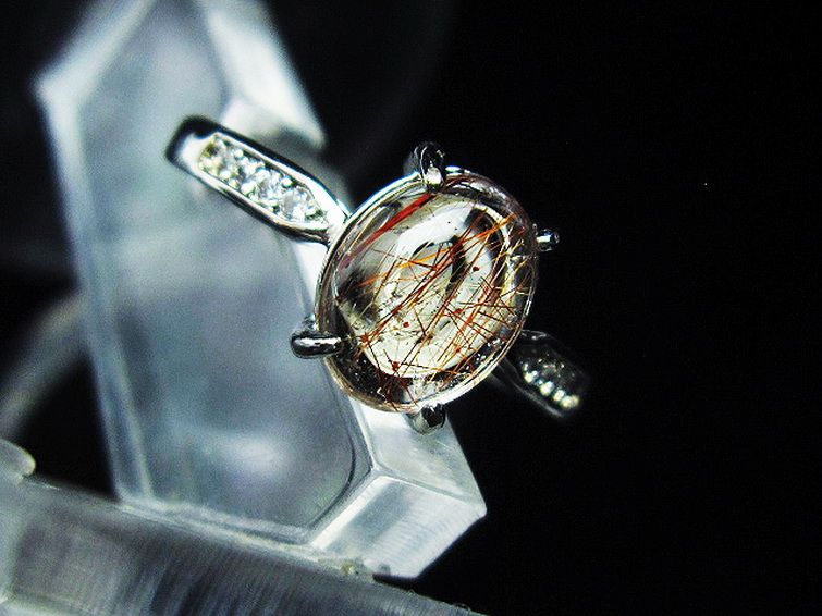ファイナルグレード金針ルチル水晶 指輪 (15号)[T164-7110] 2枚目
