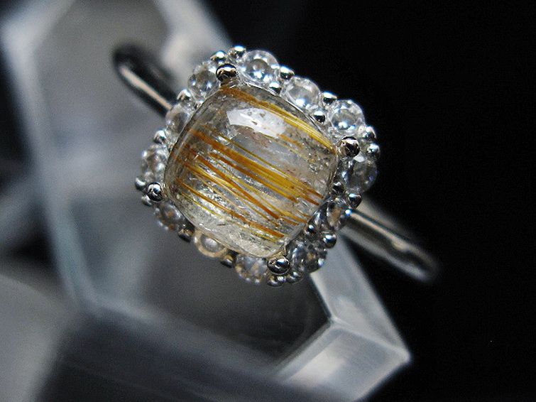 ファイナルグレード金針ルチル水晶 指輪 (16号)[T164-7438] 3枚目