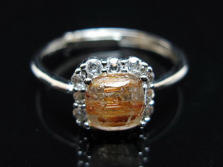 ファイナルグレード金針ルチル水晶 指輪 (15号)[T164-7450] 1枚目