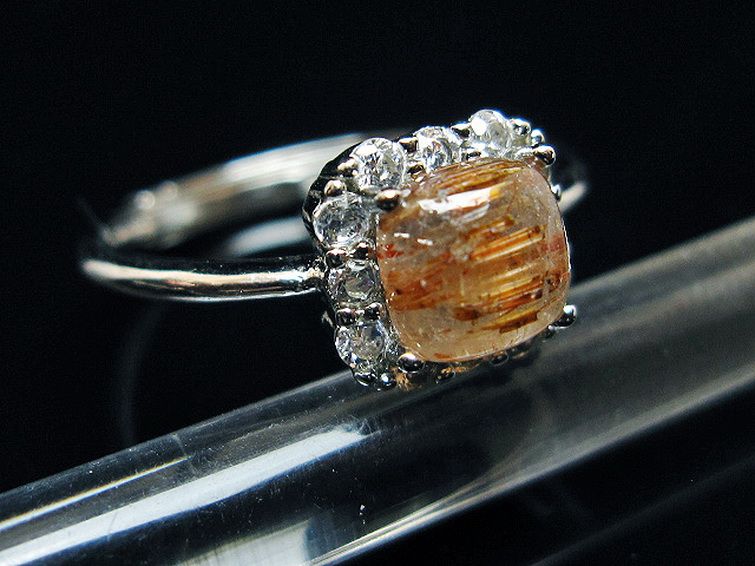 ファイナルグレード金針ルチル水晶 指輪 (15号)[T164-7450] 3枚目