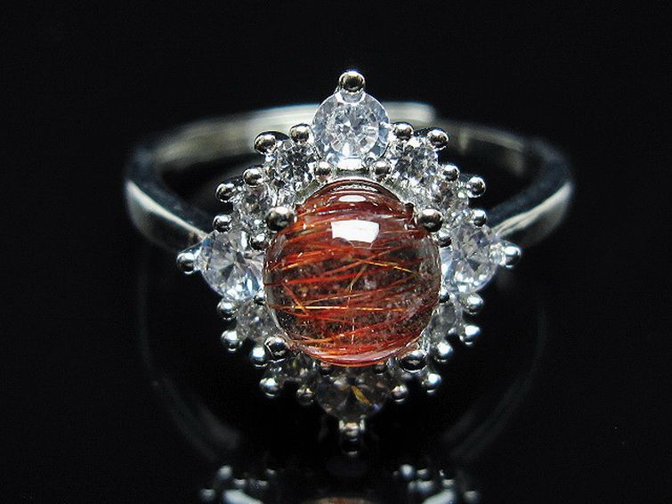 ファイナルグレード金針ルチル水晶 指輪 (20号)[T164-7494] 1枚目