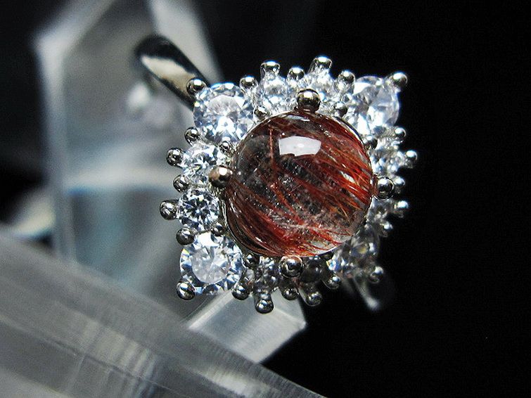 ファイナルグレード金針ルチル水晶 指輪 (20号)[T164-7494] 2枚目