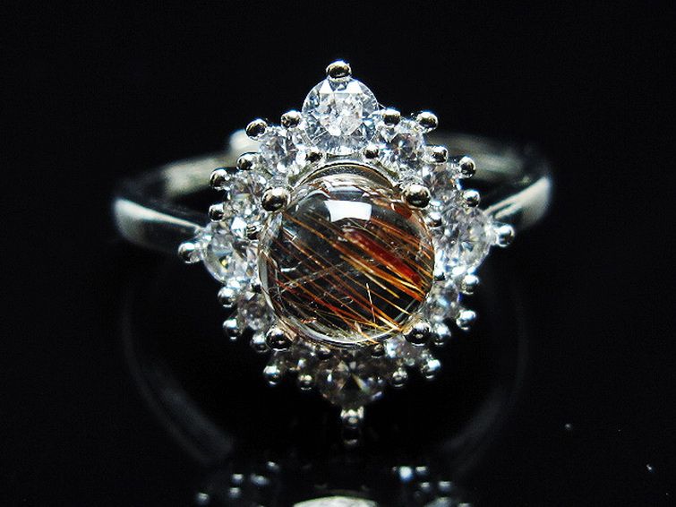 ファイナルグレード金針ルチル水晶 指輪 (20号)[T164-7507] 1枚目