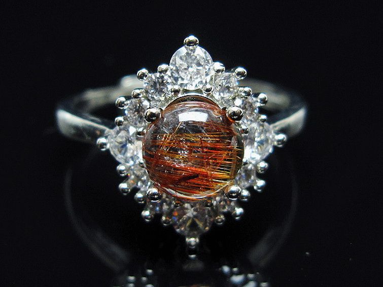 ファイナルグレード金針ルチル水晶 指輪 (20号)[T164-7523] 1枚目