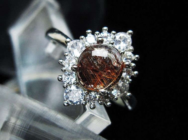 ファイナルグレード金針ルチル水晶 指輪 (20号)[T164-7523] 2枚目