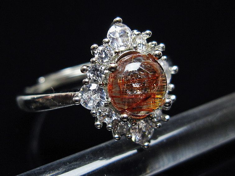 ファイナルグレード金針ルチル水晶 指輪 (20号)[T164-7523] 3枚目