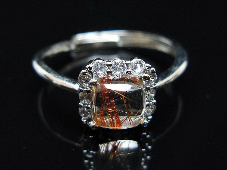 ファイナルグレード金針ルチル水晶 指輪 (16号)[T164-7546] 1枚目