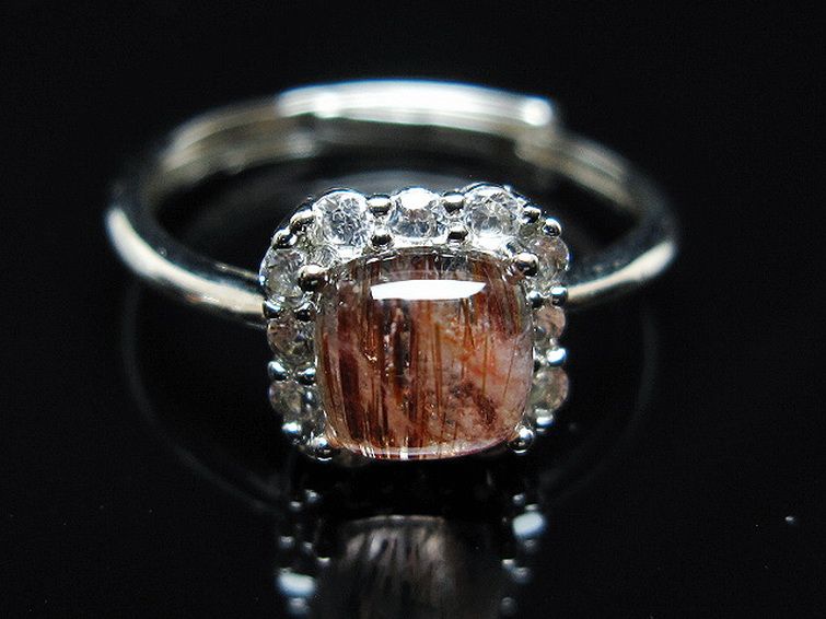 ファイナルグレード金針ルチル水晶 指輪 (14号)[T164-7558] 1枚目