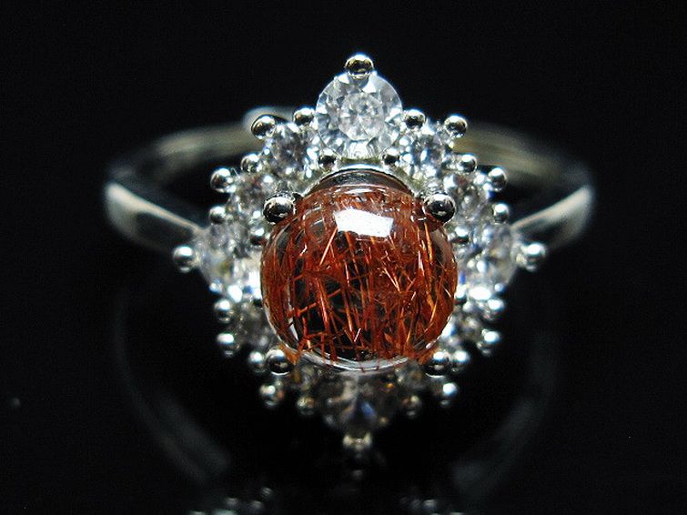 ファイナルグレード金針ルチル水晶 指輪 (20号)[T164-7565] 1枚目