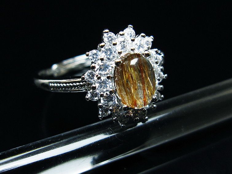 ファイナルグレード金針ルチル水晶 指輪 (18号)[T164-7606] 3枚目