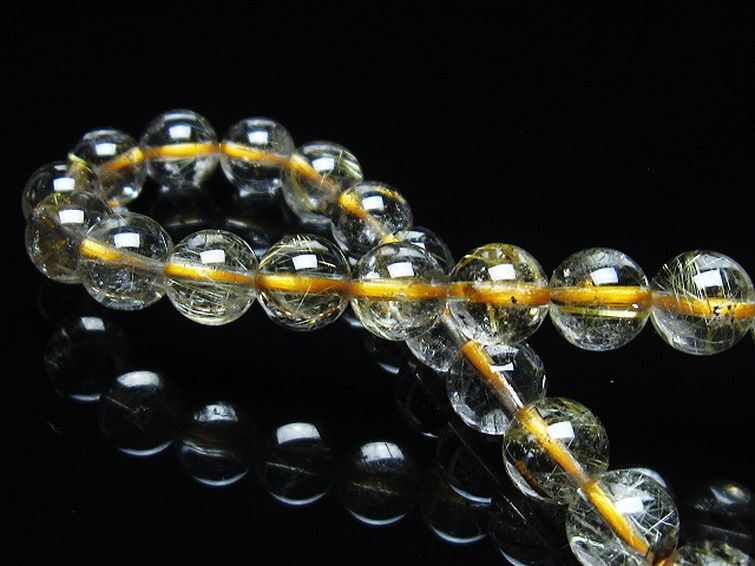 ゴールドタイチンルチル ブレスレット 7mm [T171-6502] 2枚目