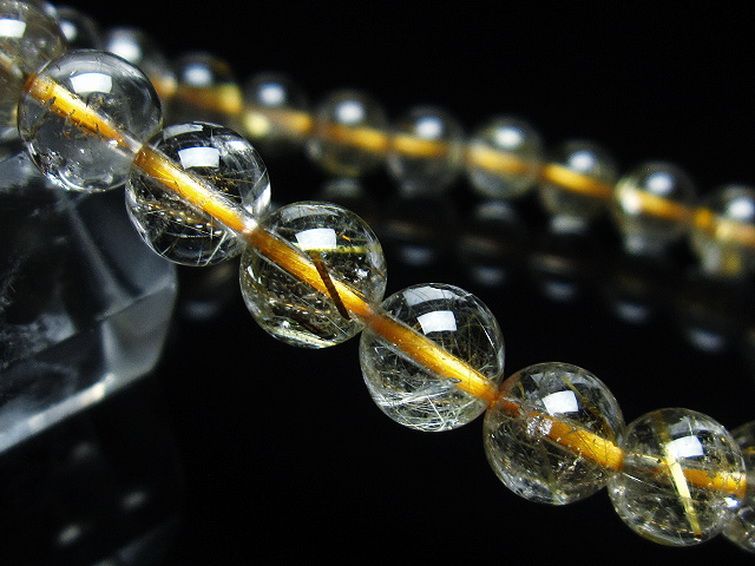 ゴールドタイチンルチル ブレスレット 7mm [T171-6502] 3枚目