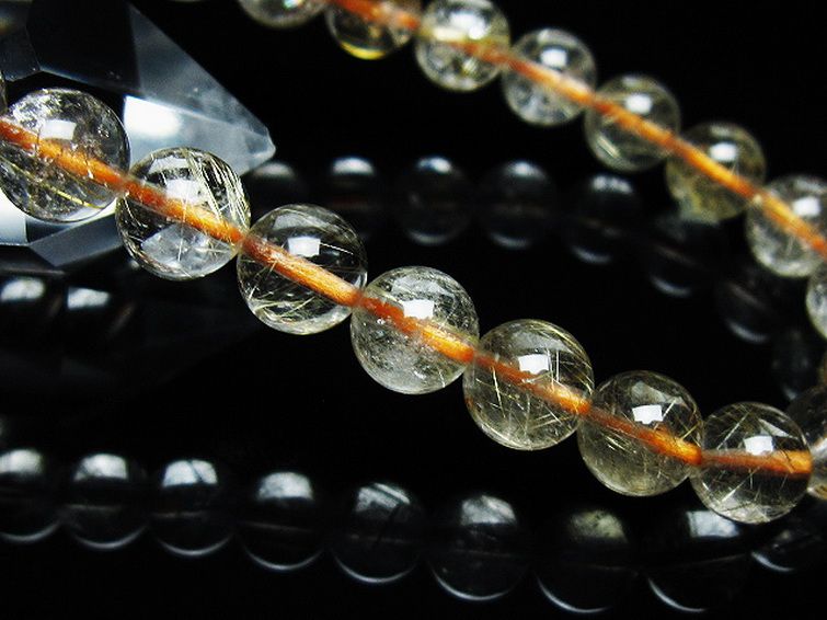 ゴールドタイチンルチル ブレスレット 8mm [t171-7257] 3枚目