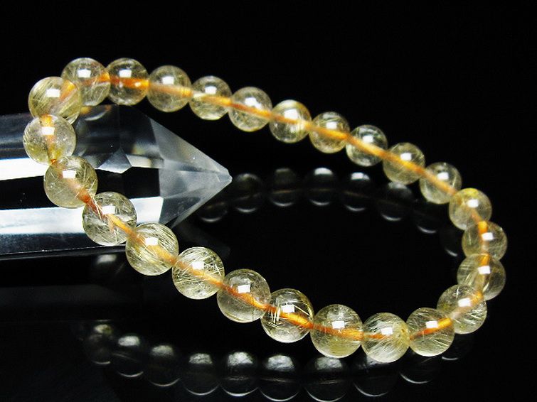 ゴールドタイチンルチル ブレスレット 7mm [t171-7345] 1枚目