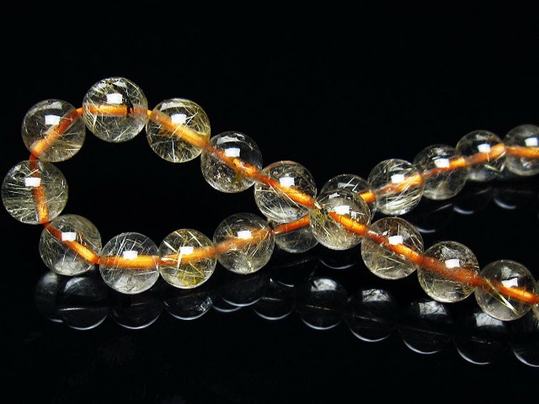 ゴールドタイチンルチル ブレスレット 7mm [t171-7389] 2枚目