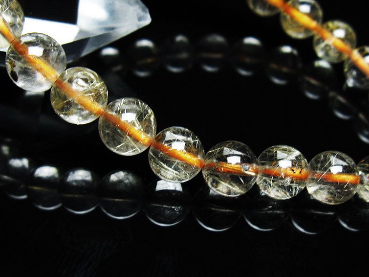 ゴールドタイチンルチル ブレスレット 7mm [t171-7389] 3枚目