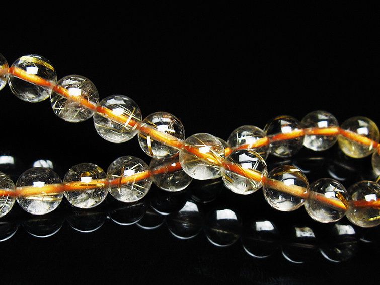 ゴールドタイチンルチル ブレスレット 7mm [T171-7392] 2枚目