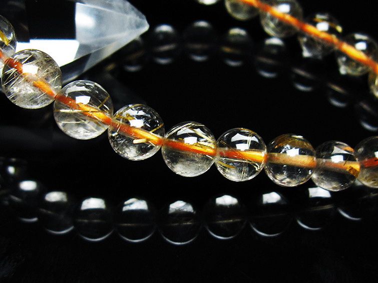 ゴールドタイチンルチル ブレスレット 7mm [T171-7392] 3枚目