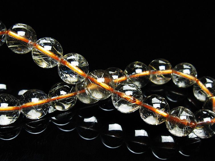 ゴールドタイチンルチル ブレスレット 8mm [T171-7406] 2枚目