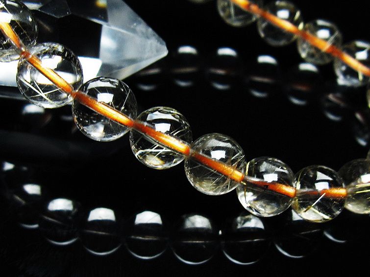 ゴールドタイチンルチル ブレスレット 8mm [T171-7406] 3枚目