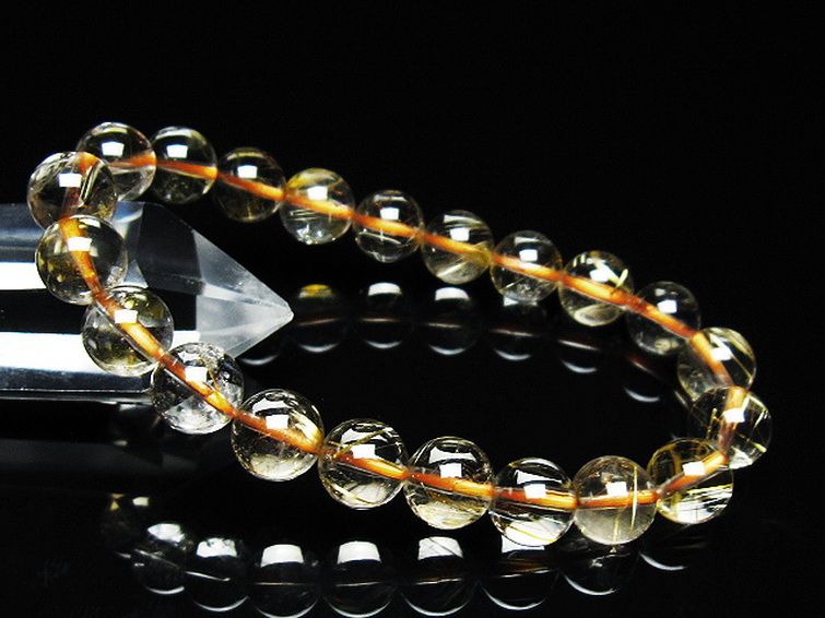 ゴールドタイチンルチル ブレスレット 9mm [T171-7408] 1枚目