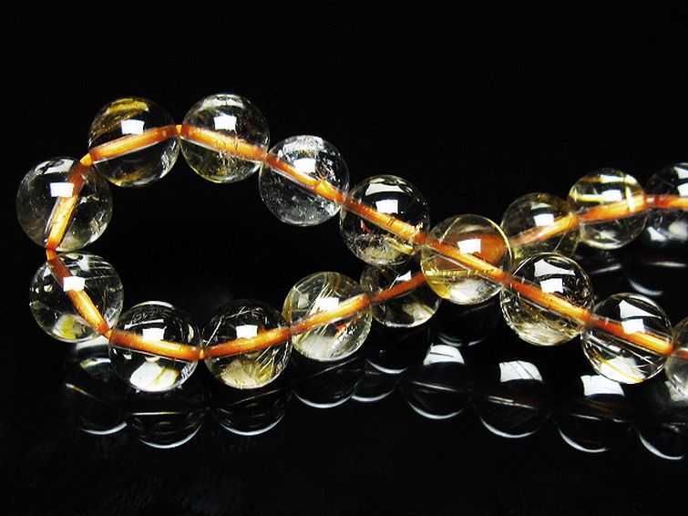 ゴールドタイチンルチル ブレスレット 9mm [T171-7408] 2枚目