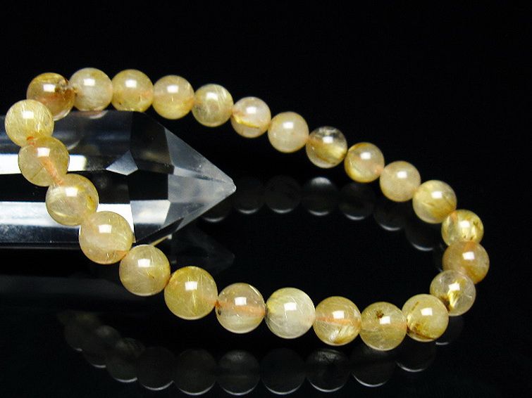 ゴールドタイチンルチル ブレスレット 7mm [T171-7427] 1枚目